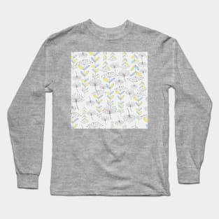 Yarrow floral pattern in Cottagecore style Long Sleeve T-Shirt